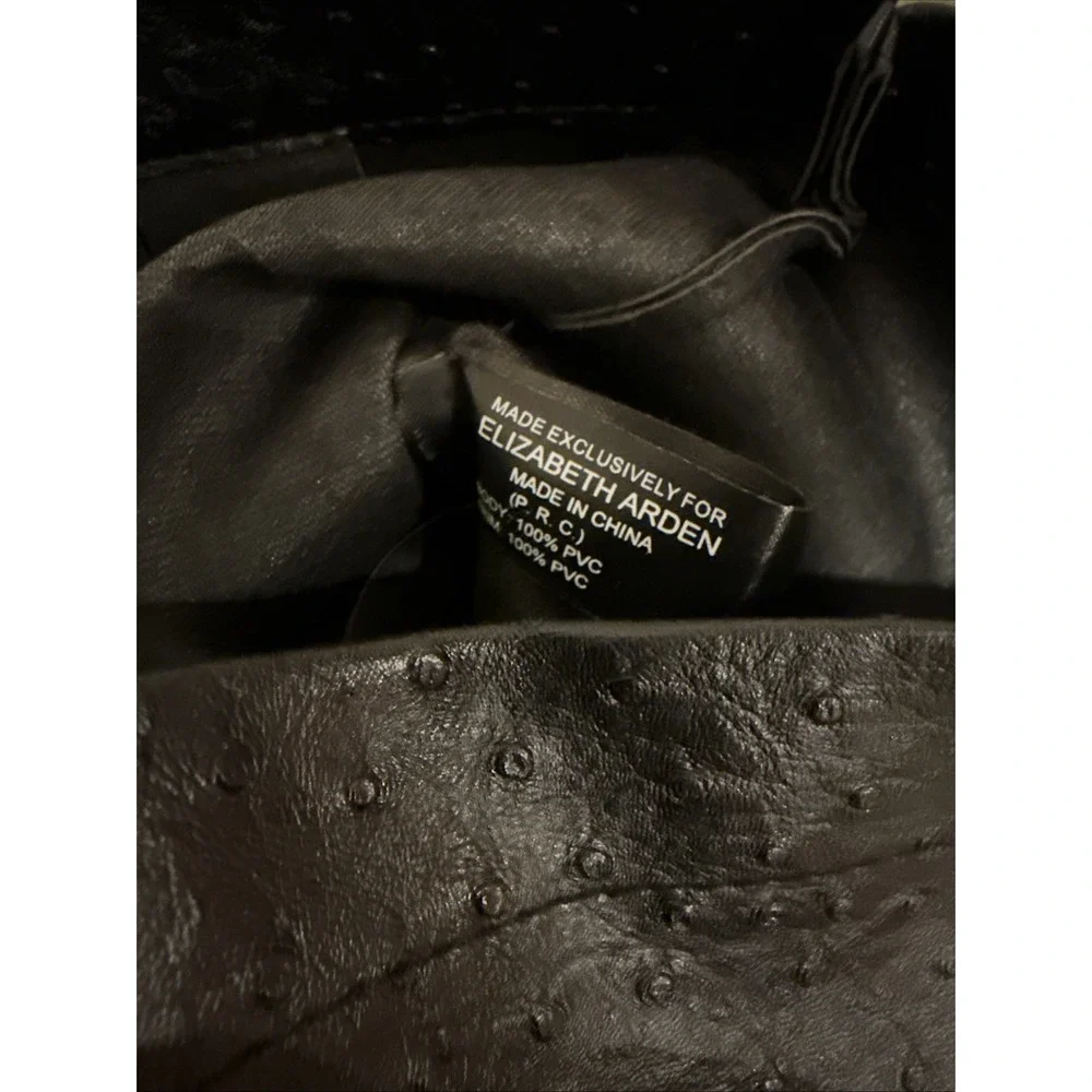 ELIZABETH ARDEN Black‎ PVC Faux Leather Tote Bag 15x11x4